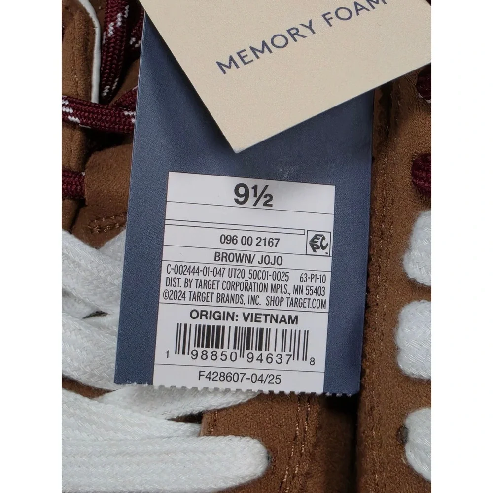 Universal Thread Jojo Brown Faux Suede Sneakers Memory Foam Womens 9.5 NEW